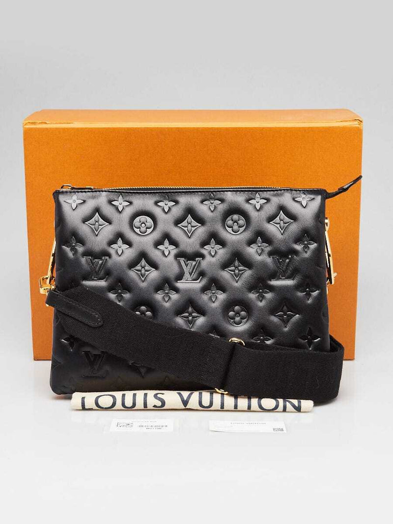 Louis Vuitton Black Embossed Lambskin