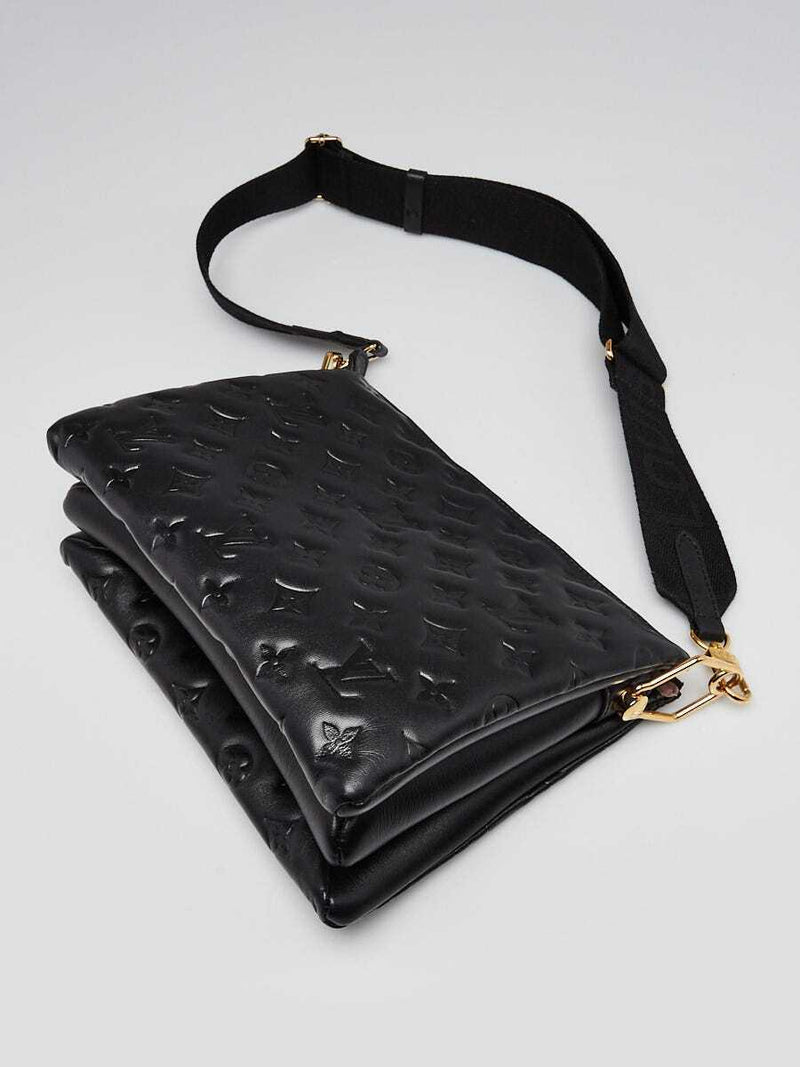 Louis Vuitton Black Embossed Lambskin