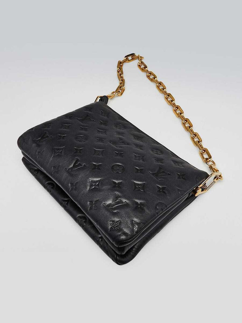 Louis Vuitton Black Embossed Lambskin