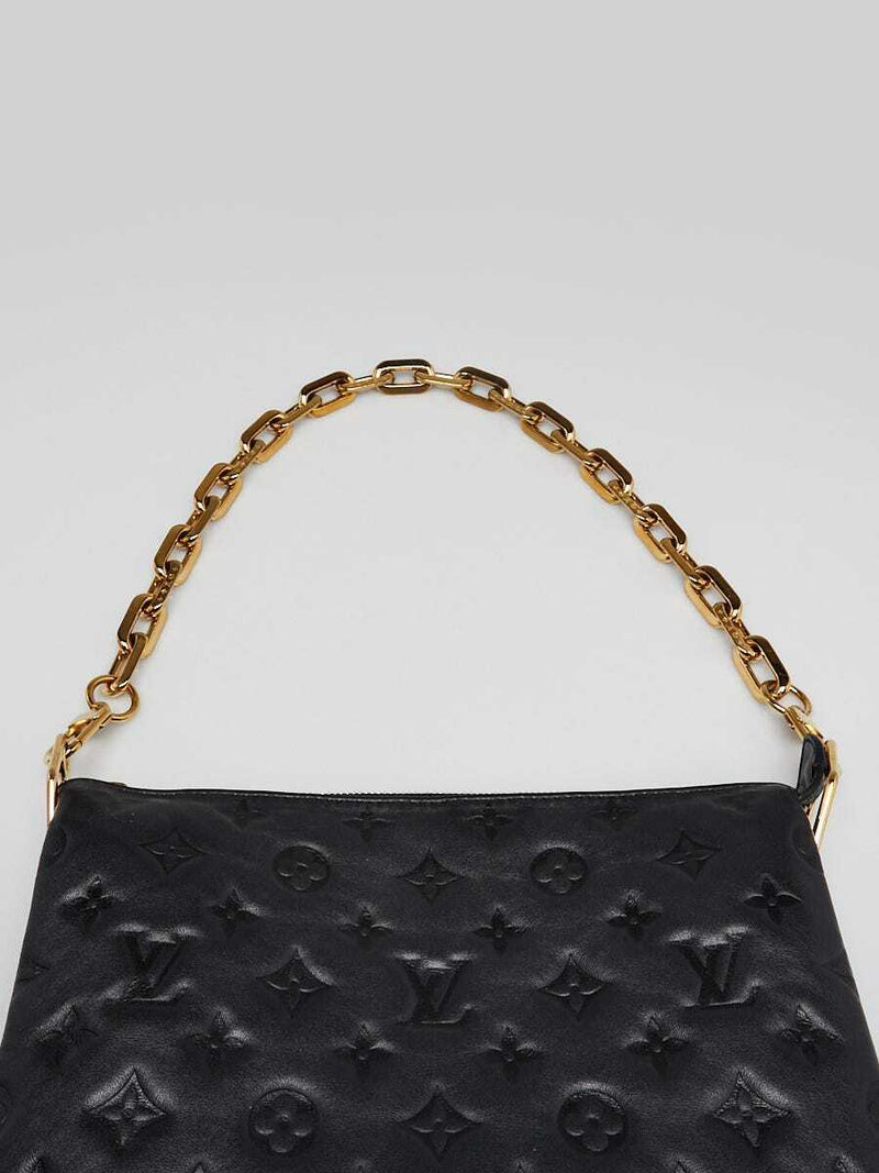 Louis Vuitton Black Embossed Lambskin