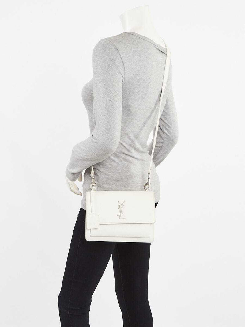 Yves Saint Laurent White Leather Medium