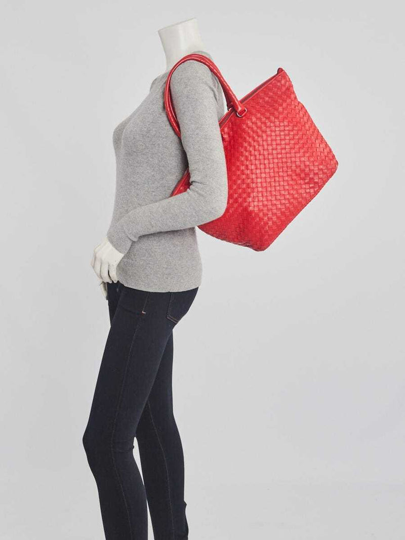 Bottega Veneta Red Intrecciato Woven