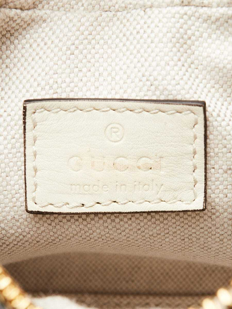 Gucci White Leather Vintage Web Small