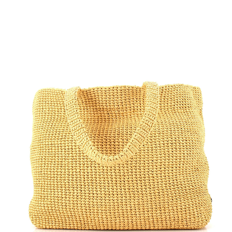 Prada Logo Tote Raffia Xl