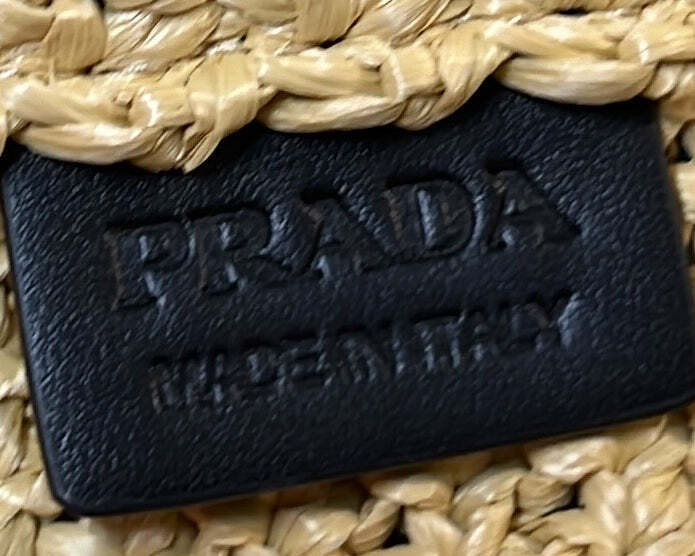 Prada Logo Tote Raffia Xl