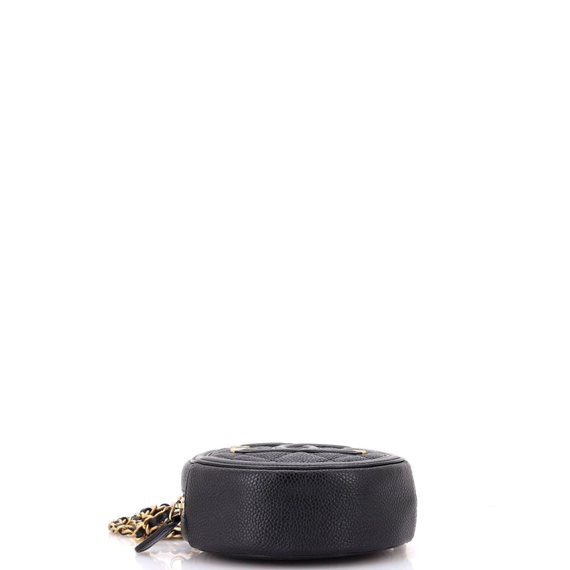 Chanel Filigree Round Clutch With Chain