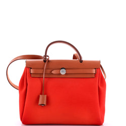 Hermes Herbag Zip Leather And Toile 31