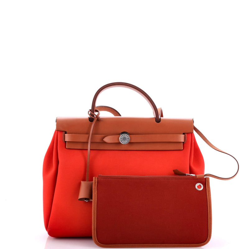 Hermes Herbag Zip Leather And Toile 31