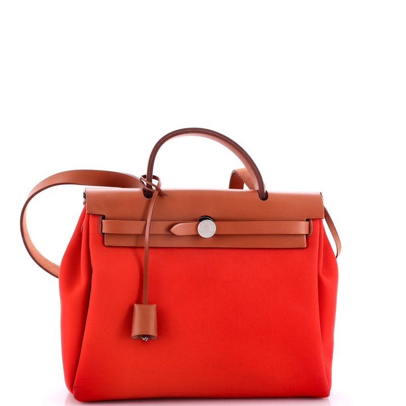 Hermes Herbag Zip Leather And Toile 31