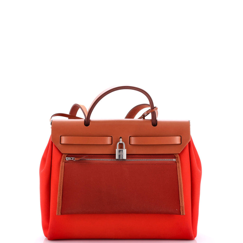 Hermes Herbag Zip Leather And Toile 31