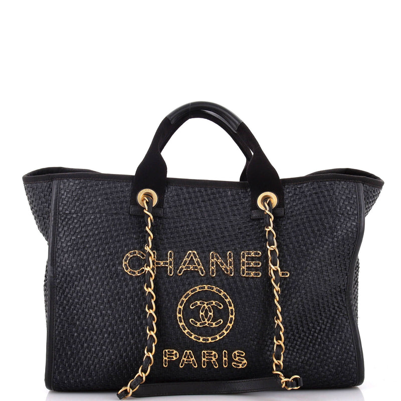 Chanel Deauville Tote Straw With Chain