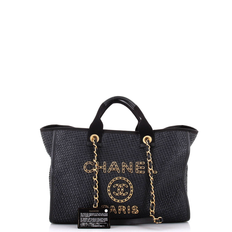 Chanel Deauville Tote Straw With Chain