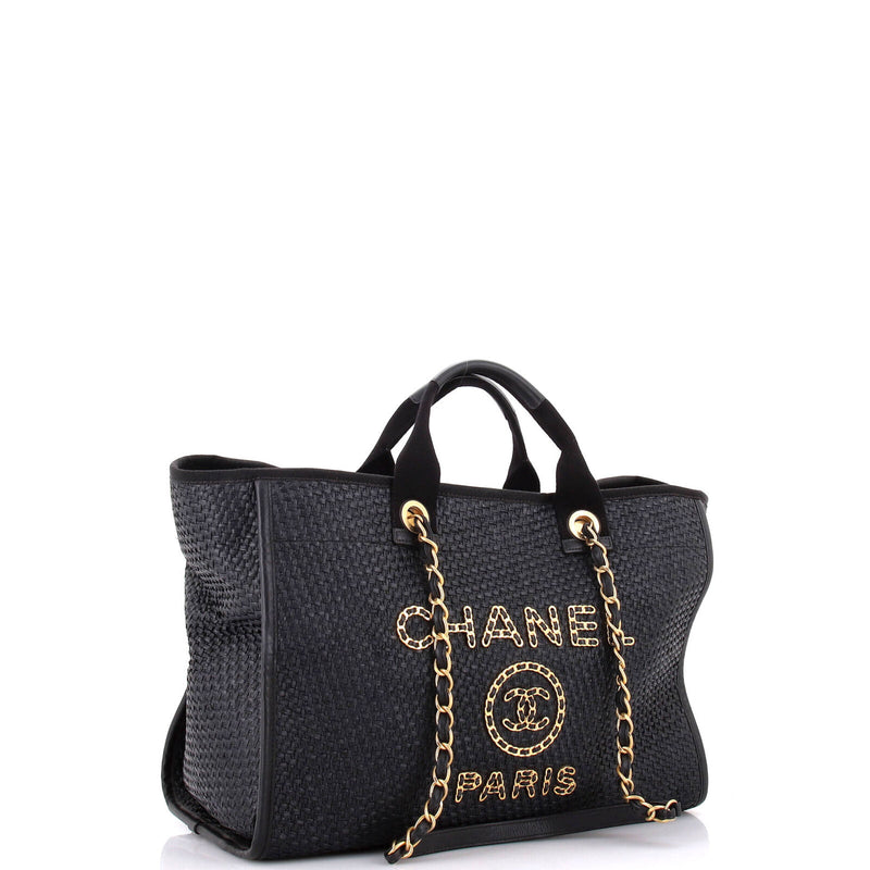 Chanel Deauville Tote Straw With Chain