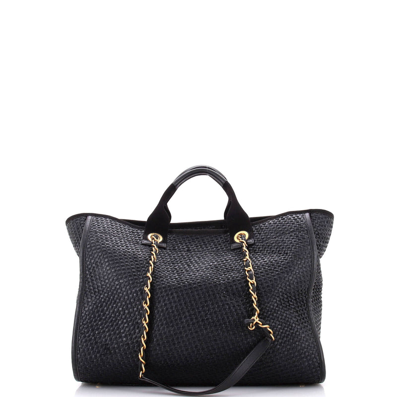 Chanel Deauville Tote Straw With Chain