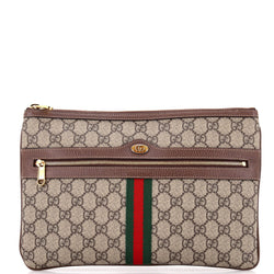 Gucci Ophidia Zip Pouch Gg Coated Canvas