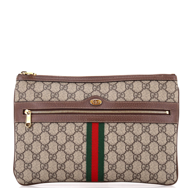 Gucci Ophidia Zip Pouch Gg Coated Canvas