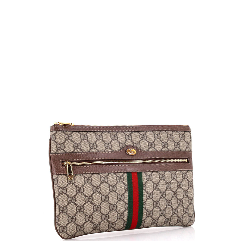 Gucci Ophidia Zip Pouch Gg Coated Canvas