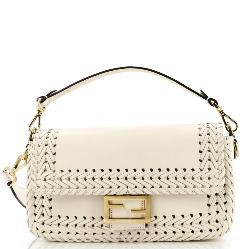 Fendi Baguette Nm Bag Leather With Woven