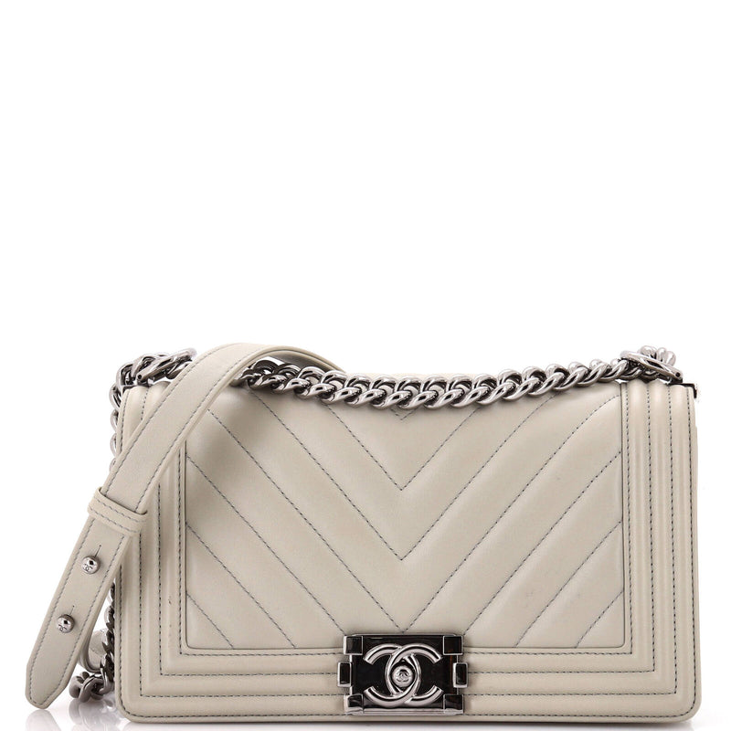 Chanel Boy Flap Bag Chevron Calfskin Old