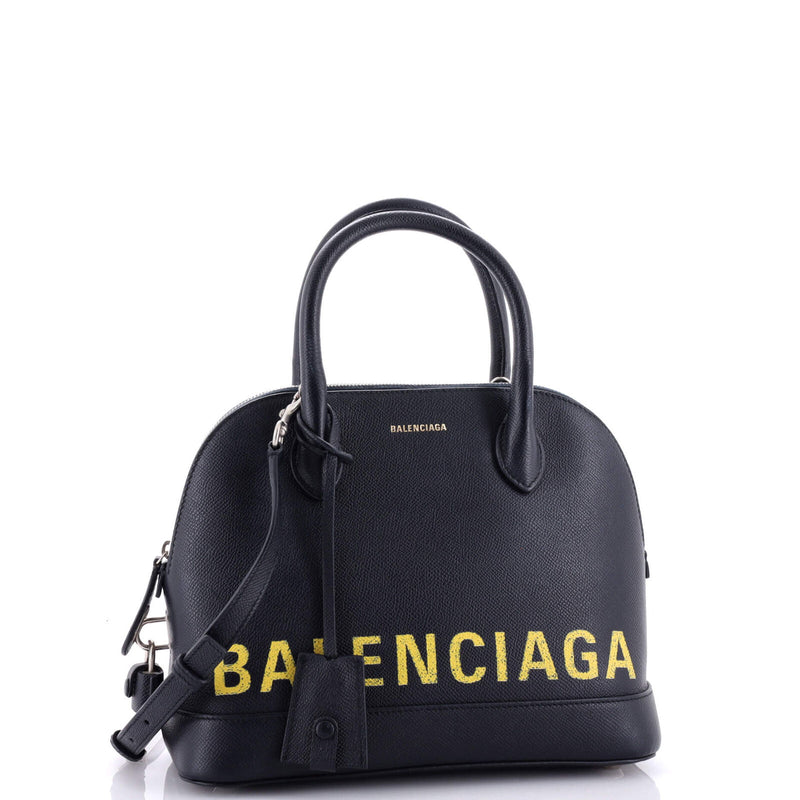 Balenciaga Logo Ville Bag Leather Small