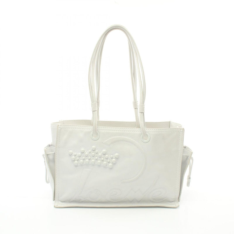 Loewe Tote Bag Leather Gray White