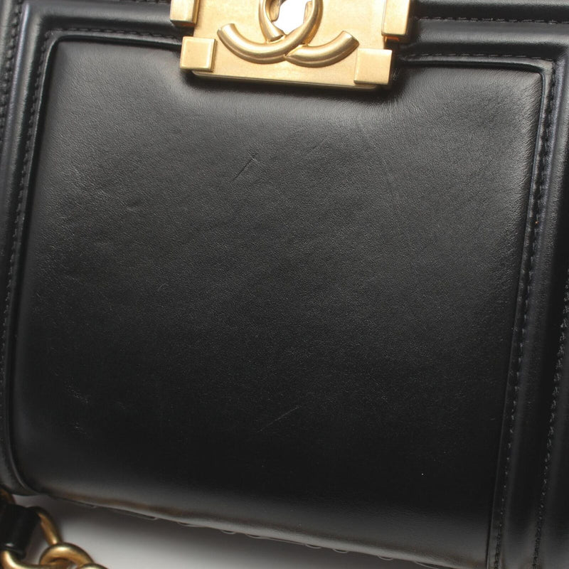 Chanel Cc Boy Chain Shoulder Bag Leather