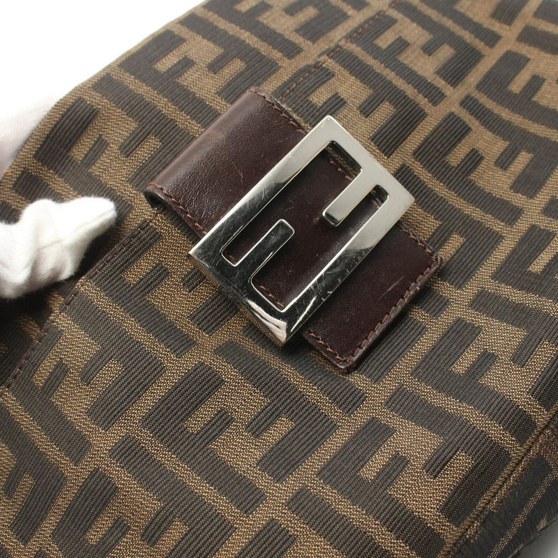 Fendi Zucca Shoulder Bag Canvas Leather