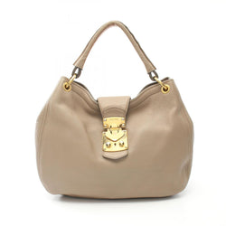 Miu Shoulder Bag Leather Beige