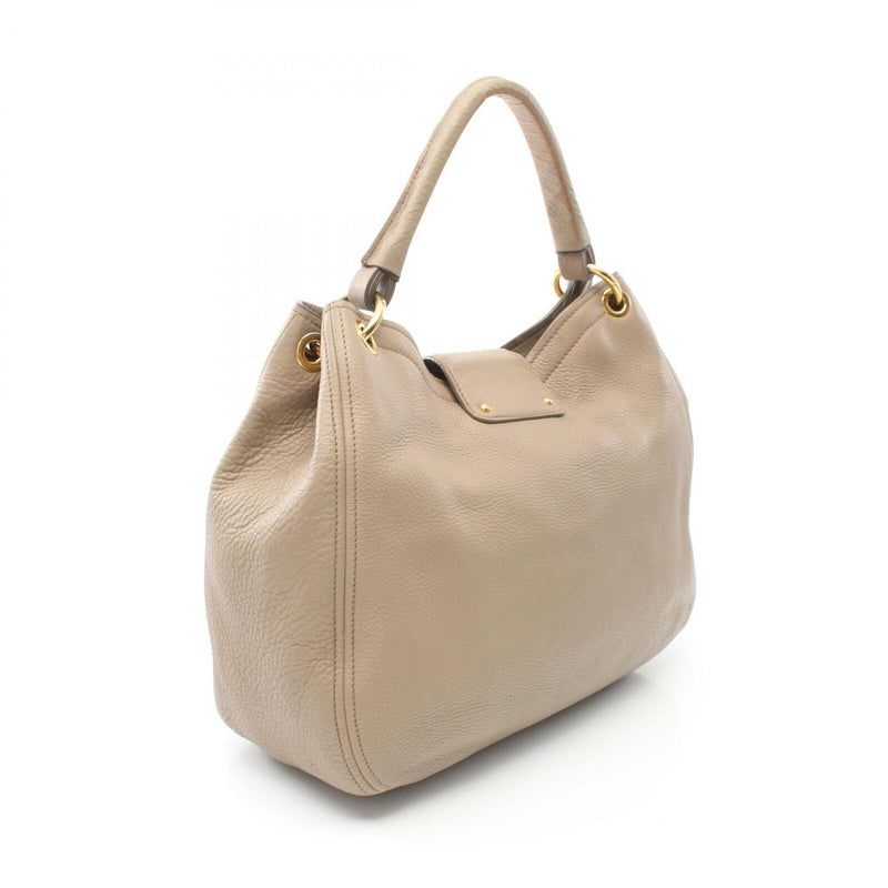 Miu Shoulder Bag Leather Beige