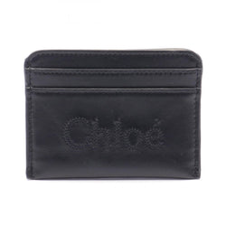 Chloe Card Case Holder Leather Black