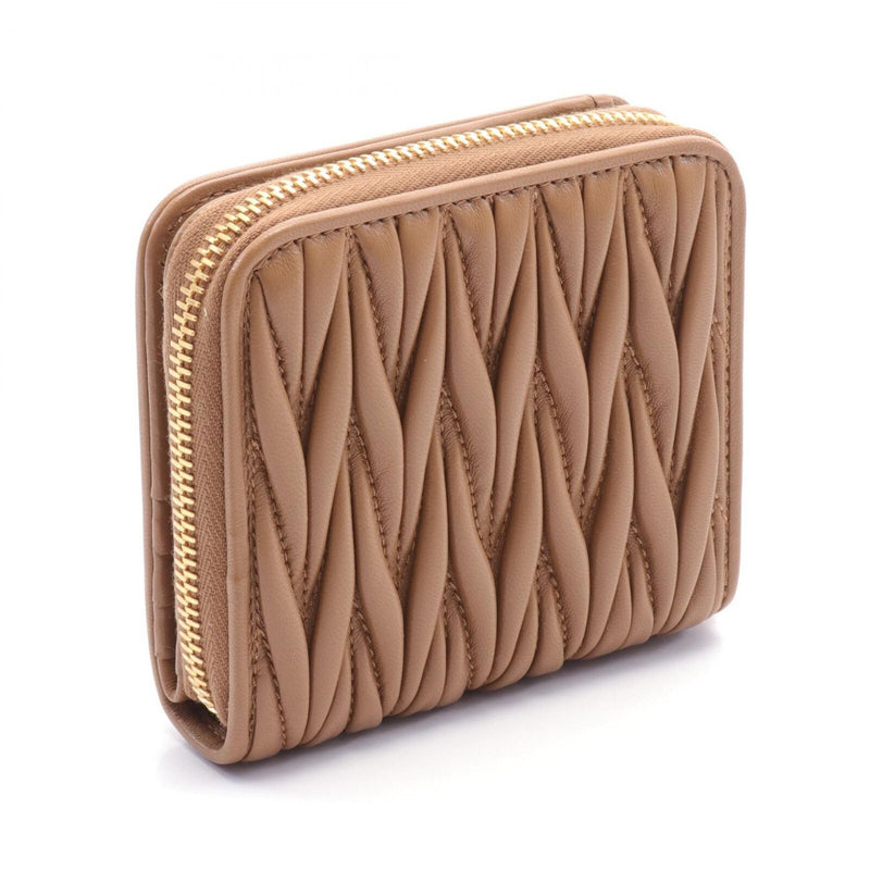 Miu Matelasse 1 Bi-Fold Zip Wallet