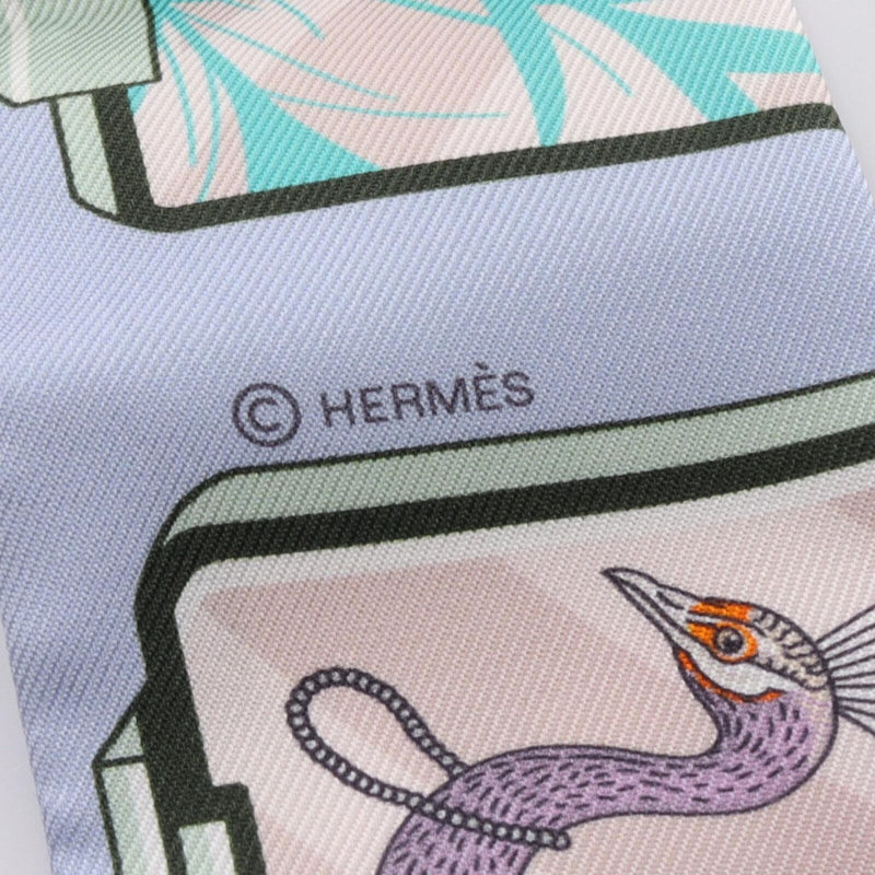 Hermes Twilly Story Ribbon Scarf Silk