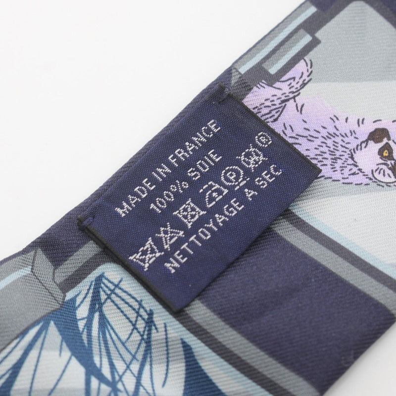 Hermes Twilly Story Scarf Silk Navy