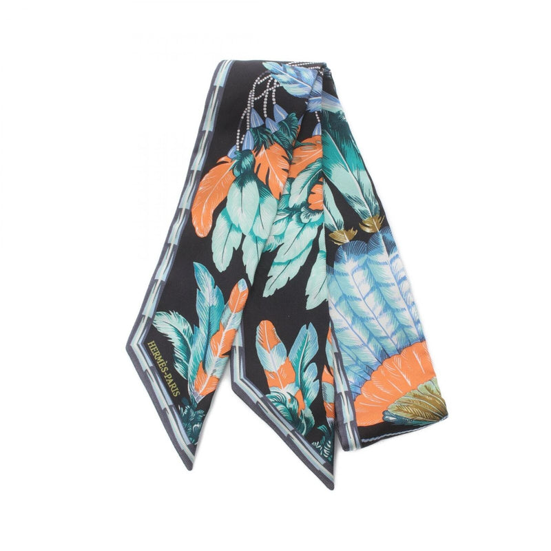 Hermes Twilly Brazil Scarf Silk Black