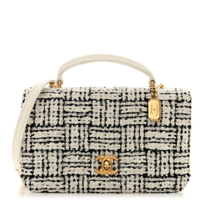 Chanel Tweed Lambskin Quilted Mini Top