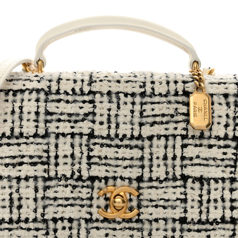 Chanel Tweed Lambskin Quilted Mini Top