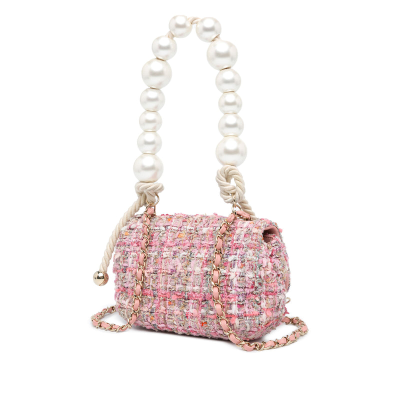 Chanel Mini Pearl Handle Flap Pink