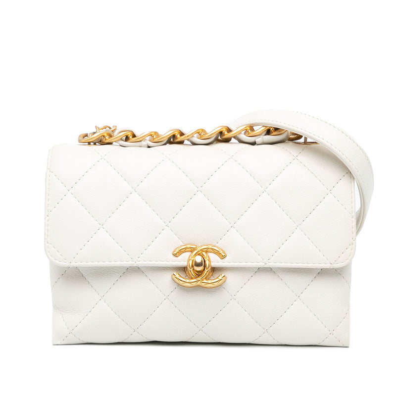 Chanel Cc Quilted Lambskin Flap