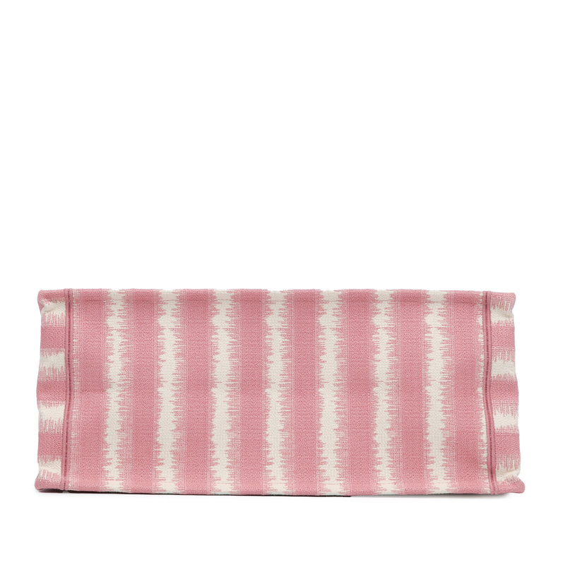 Dior Large Striped Book Tote Pink