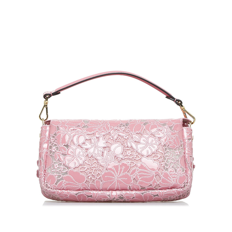 Fendi Embroidered Lace Baguette