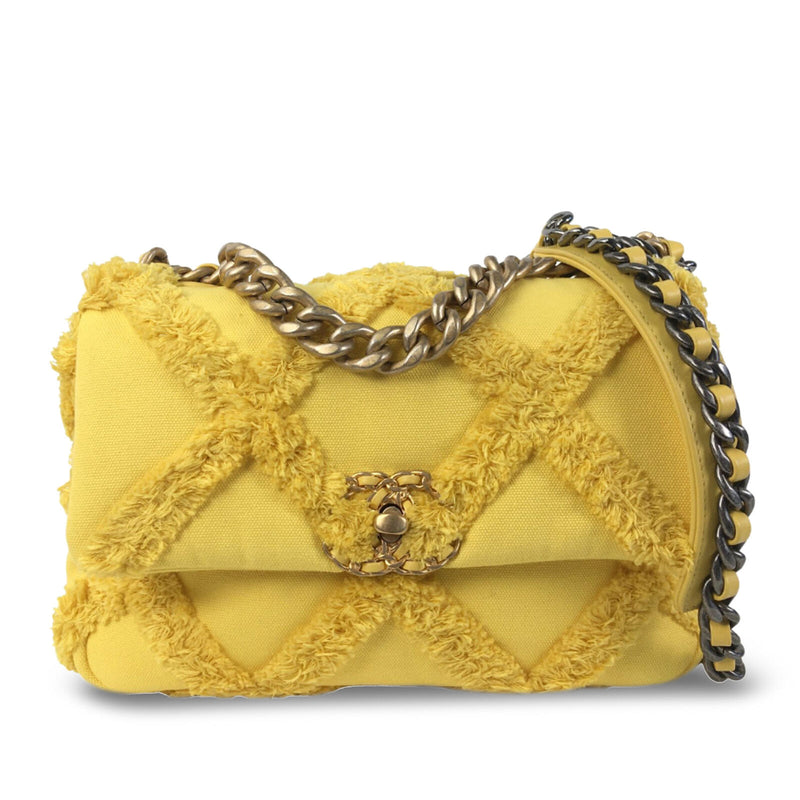 Chanel Medium 19 Flap Yellow Canvas