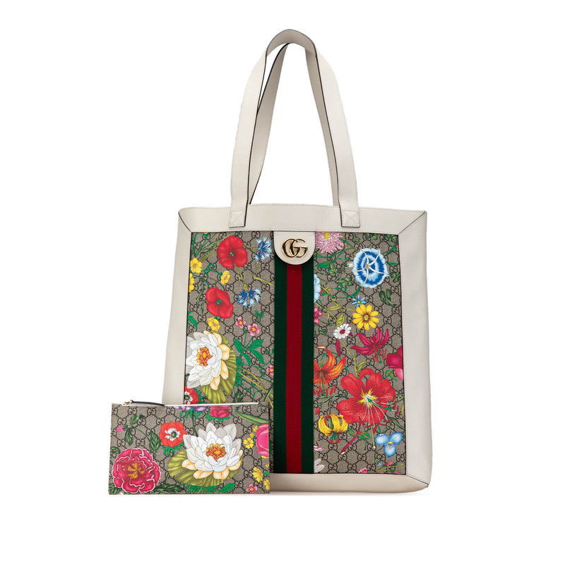 Gucci Gg Supreme Flora Ophidia Tote