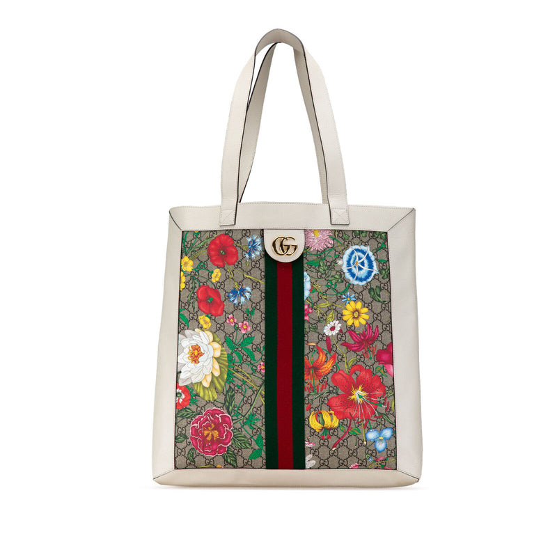 Gucci Gg Supreme Flora Ophidia Tote