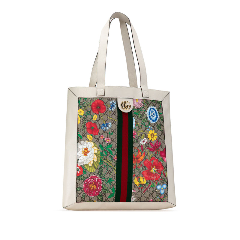 Gucci Gg Supreme Flora Ophidia Tote