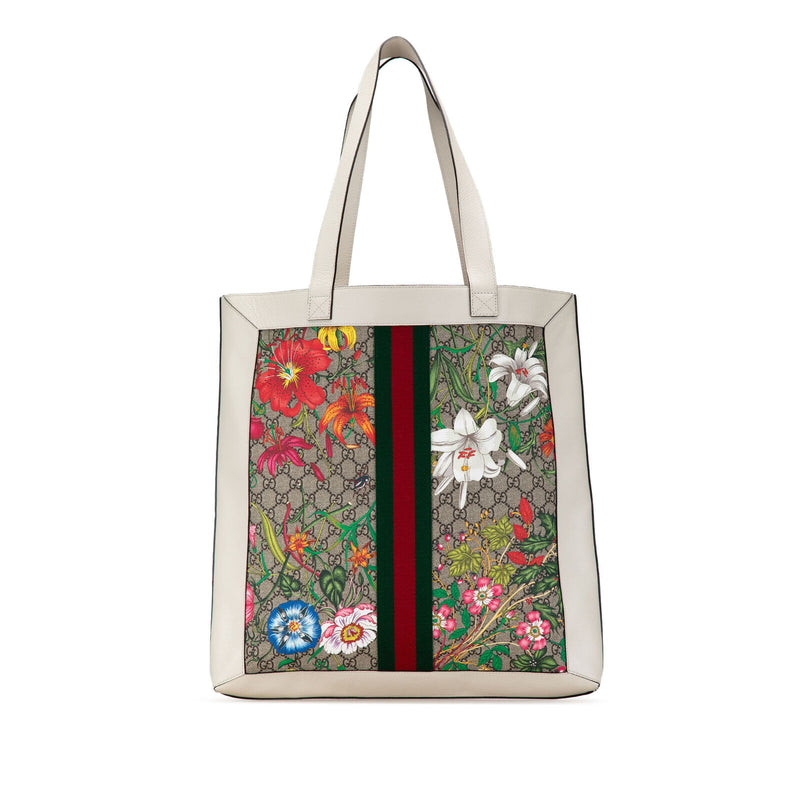 Gucci Gg Supreme Flora Ophidia Tote