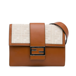 Fendi Ff Flat Baguette Brown Calf