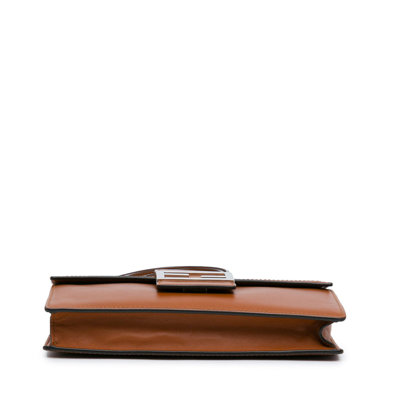 Fendi Ff Flat Baguette Brown Calf