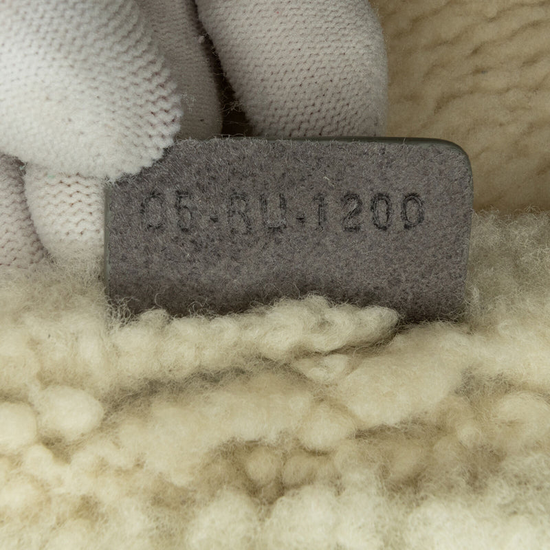 Dior Medium Shearling Saddle Gray