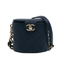 Chanel Cc Round Blue Dark Lambskin