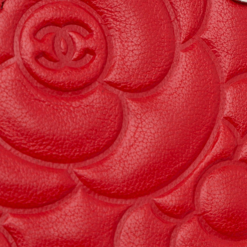 Chanel Camellia Round Crossbody Red